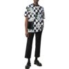 Camiseta negra de manga corta y cuello redondo con estampado de flores a cuadros Off-White para hombre, colección primavera-verano 2022, corte holgado