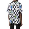 Camiseta negra de manga corta y cuello redondo con estampado de flores a cuadros Off-White para hombre, colección primavera-verano 2022, corte holgado