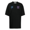Camiseta negra de manga corta y cuello redondo con estampado de logotipo Off-White para hombre, colección primavera-verano 2022
