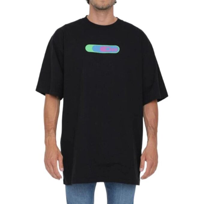 Camiseta negra de manga corta y cuello redondo con estampado de logotipo Off-White para hombre, colección primavera-verano 2022, corte holgado