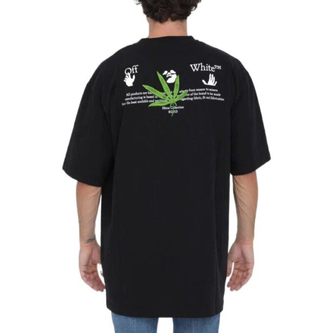 Camiseta negra de manga corta y cuello redondo con estampado de logotipo Off-White para hombre, colección primavera-verano 2022, corte holgado