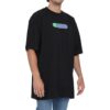 Camiseta negra de manga corta y cuello redondo con estampado de logotipo Off-White para hombre, colección primavera-verano 2022, corte holgado