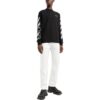 Camiseta negra de manga larga con cuello redondo y estampado del logotipo Off-White para hombre, colección FW22