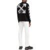 Camiseta negra de manga larga con cuello redondo y estampado del logotipo Off-White para hombre, colección FW22