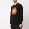 Camiseta negra de manga larga con estampado de manos y planeta de Off-White para hombre