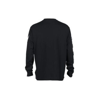 Camiseta negra de manga larga holgada con estampado de rayas y letras Diag de Off-White para hombre, colección primavera-verano 2022 Camiseta negra de manga larga holgada con estampado de rayas y letras Diag de Off-White para hombre, colección primavera-verano 2022