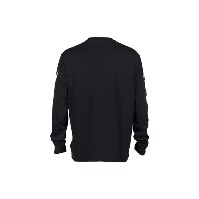 Camiseta negra de manga larga holgada con estampado de rayas y letras Diag de Off-White para hombre, colección primavera-verano 2022