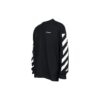 Camiseta negra de manga larga holgada con estampado de rayas y letras Diag de Off-White para hombre, colección primavera-verano 2022
