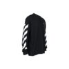 Camiseta negra de manga larga holgada con estampado de rayas y letras Diag de Off-White para hombre, colección primavera-verano 2022