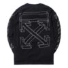 Camiseta negra de manga larga Off-White para hombre con diseño de flecha hueca impreso en 3D
