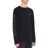 Camiseta negra de manga larga Off-White para hombre con diseño de flecha hueca impreso en 3D