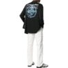 Camiseta negra de manga larga Off-White para hombre con estampado alfabético en 3D