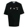Camiseta negra de pantalón corto con cuello redondo y estampado de logotipo Off-White para hombre FW22