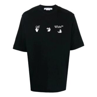 Camiseta negra de pantalón corto con cuello redondo y estampado de logotipo Off-White para hombre FW22 Camiseta negra de pantalón corto con cuello redondo y estampado de logotipo Off-White para hombre FW22
