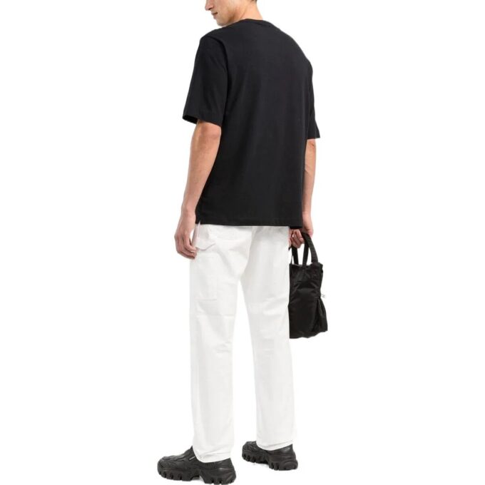 Camiseta negra de pantalón corto con cuello redondo y estampado de logotipo Off-White para hombre FW22