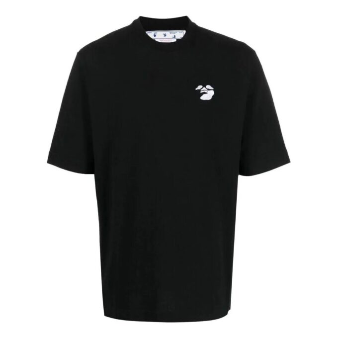 Camiseta negra de pantalones cortos para hombre Off-White SS22, lisa con logotipo bordado
