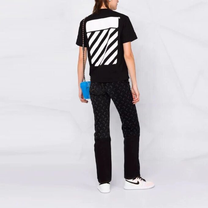 Camiseta Off-White con estampado del logotipo en diagonal «Negro»