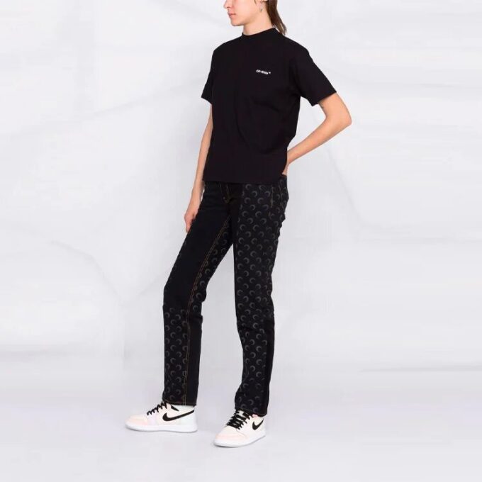 Camiseta Off-White con estampado del logotipo en diagonal «Negro»