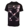 Camiseta Off-White de manga corta para hombre con estampado Caravaggio Arrow en la espalda, versión estándar, color negro