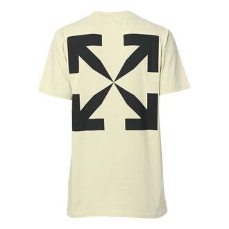 Camiseta Off-White para hombre C/O VIRGIL ABLOH Arrow de manga corta en color blanco cremoso Camiseta Off-White para hombre C/O VIRGIL ABLOH Arrow de manga corta en color blanco cremoso