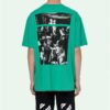 Camiseta Off-White para hombre Caravaggio con estampado en la espalda, pantalones cortos y corte holgado, verde, de Virgil Abloh