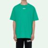 Camiseta Off-White para hombre Caravaggio con estampado en la espalda, pantalones cortos y corte holgado, verde, de Virgil Abloh
