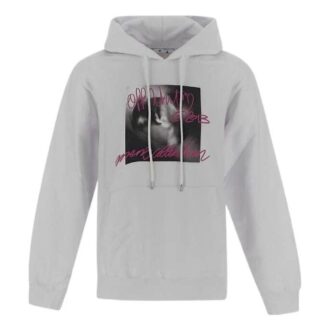 Camiseta Off-White para hombre, colección Otoño-Invierno 2022, con estampado de letras en el pecho, manga larga, color gris claro