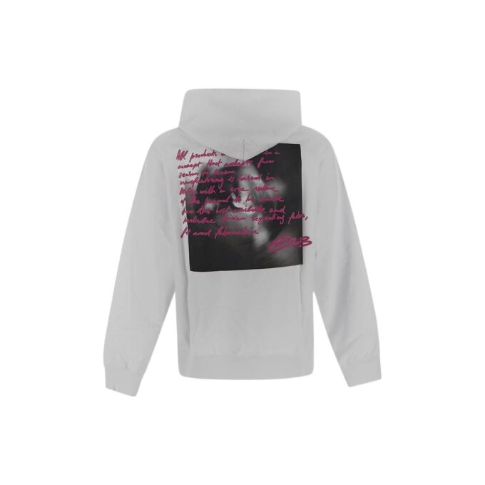 Camiseta Off-White para hombre, colección Otoño-Invierno 2022, con estampado de letras en el pecho, manga larga, color gris claro
