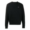 Camiseta Off-White para hombre, colección Otoño-Invierno 2022, de color liso con logo, cuello redondo y manga larga, en negro