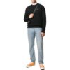 Camiseta Off-White para hombre, colección Otoño-Invierno 2022, de color liso con logo, cuello redondo y manga larga, en negro