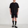 Camiseta Off-White para hombre, colección primavera-verano 2022, con estampado Caravaggio en la espalda, pantalones cortos y corte holgado, color negro