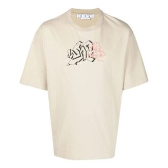 Camiseta Off-White para hombre, colección primavera-verano 2022, con estampado de logotipo, cuello redondo y manga corta, color blanco Camiseta Off-White para hombre, colección primavera-verano 2022, con estampado de logotipo, cuello redondo y manga corta, color blanco