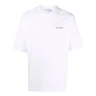 Camiseta Off-White para hombre, colección primavera-verano 2022, de color liso con estampado de letras y logotipo, pantalones cortos, color blanco Camiseta Off-White para hombre, colección primavera-verano 2022, de color liso con estampado de letras y logotipo, pantalones cortos, color blanco