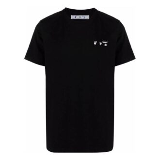 Camiseta Off-White para hombre, colección primavera-verano 2022, de color liso con estampado del logotipo alfabético, cuello redondo y pantalones cortos, en color negro Camiseta Off-White para hombre, colección primavera-verano 2022, de color liso con estampado del logotipo alfabético, cuello redondo y pantalones cortos, en color negro