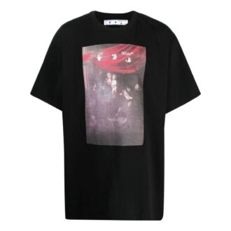 Camiseta Off-White para hombre, colección primavera-verano 2022, de manga corta, con estampado de colores lisos, en color negro Camiseta Off-White para hombre, colección primavera-verano 2022, de manga corta, con estampado de colores lisos, en color negro