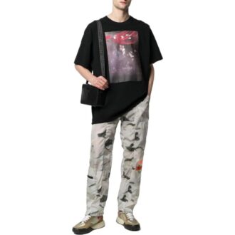 Camiseta Off-White para hombre, colección primavera-verano 2022, de manga corta, con estampado de colores lisos, en color negro Camiseta Off-White para hombre, colección primavera-verano 2022, de manga corta, con estampado de colores lisos, en color negro