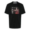 Camiseta Off-White para hombre, colección primavera-verano 2022, estampada, cuello redondo y pantalones cortos, color negro