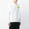 Camiseta Off-White para hombre con cuello redondo, manga larga y estampado en la banda de goma, color blanco