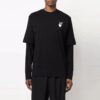 Camiseta Off-White para hombre con flecha degradada, manga larga y corte holgado, color negro