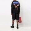 Camiseta Off-White para hombre con flecha degradada, manga larga y corte holgado, color negro