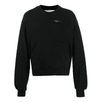 Camiseta Off-White para hombre con logo y estampado de letras, cuello redondo, corte holgado, color negro