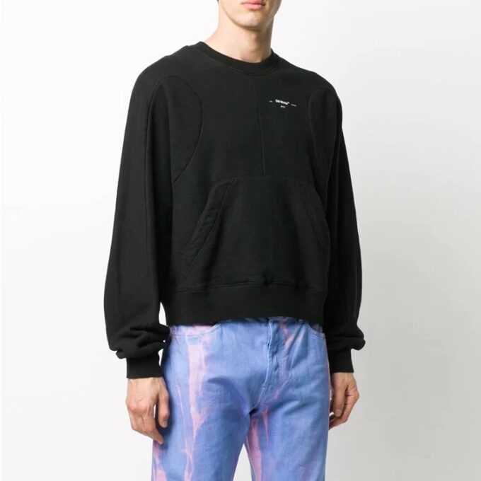 Camiseta Off-White para hombre con logo y estampado de letras, cuello redondo, corte holgado, color negro