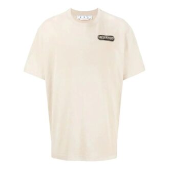 Camiseta Off-White para hombre de la colección primavera-verano 2022, de manga corta y color marrón claro, con estampado del logotipo Camiseta Off-White para hombre de la colección primavera-verano 2022, de manga corta y color marrón claro, con estampado del logotipo