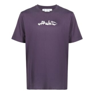 Camiseta Off-White para hombre de la colección SS22 con estampado de flechas, cuello redondo, manga corta y corte holgado, color morado Camiseta Off-White para hombre de la colección SS22 con estampado de flechas, cuello redondo, manga corta y corte holgado, color morado