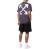 Camiseta Off-White para hombre de la colección SS22 con estampado de flechas, cuello redondo, manga corta y corte holgado, color morado