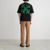 Camiseta Off-White para hombre de la colección SS22 con estampado de flechas pintadas con spray, pantalones cortos y corte holgado, color negro