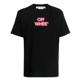 Camiseta Off-White para hombre de la colección SS22 con estampado del logotipo Alphabet, cuello redondo, pantalones cortos y corte holgado, color negro Camiseta Off-White para hombre de la colección SS22 con estampado del logotipo Alphabet, cuello redondo, pantalones cortos y corte holgado, color negro