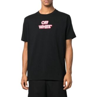 Camiseta Off-White para hombre de la colección SS22 con estampado del logotipo Alphabet, cuello redondo, pantalones cortos y corte holgado, color negro Camiseta Off-White para hombre de la colección SS22 con estampado del logotipo Alphabet, cuello redondo, pantalones cortos y corte holgado, color negro