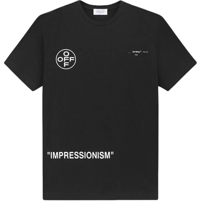 Camiseta Off-White para hombre de manga corta y corte holgado con estampado de flechas en negro