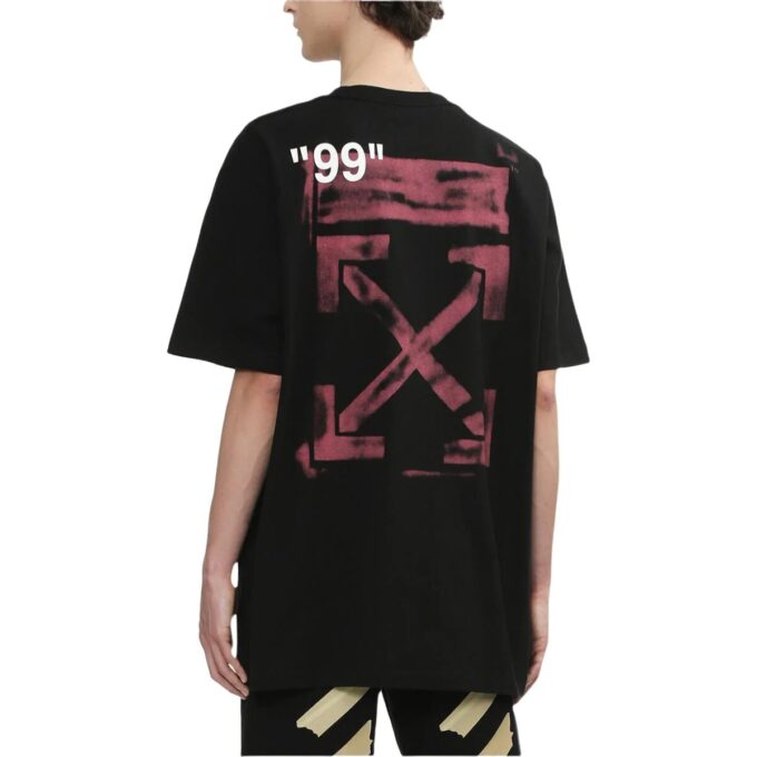 Camiseta Off-White para hombre de manga corta y corte holgado con estampado de flechas en negro